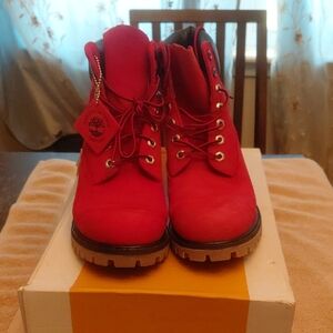 Timberland Women's Vibrant Red Moto Boots